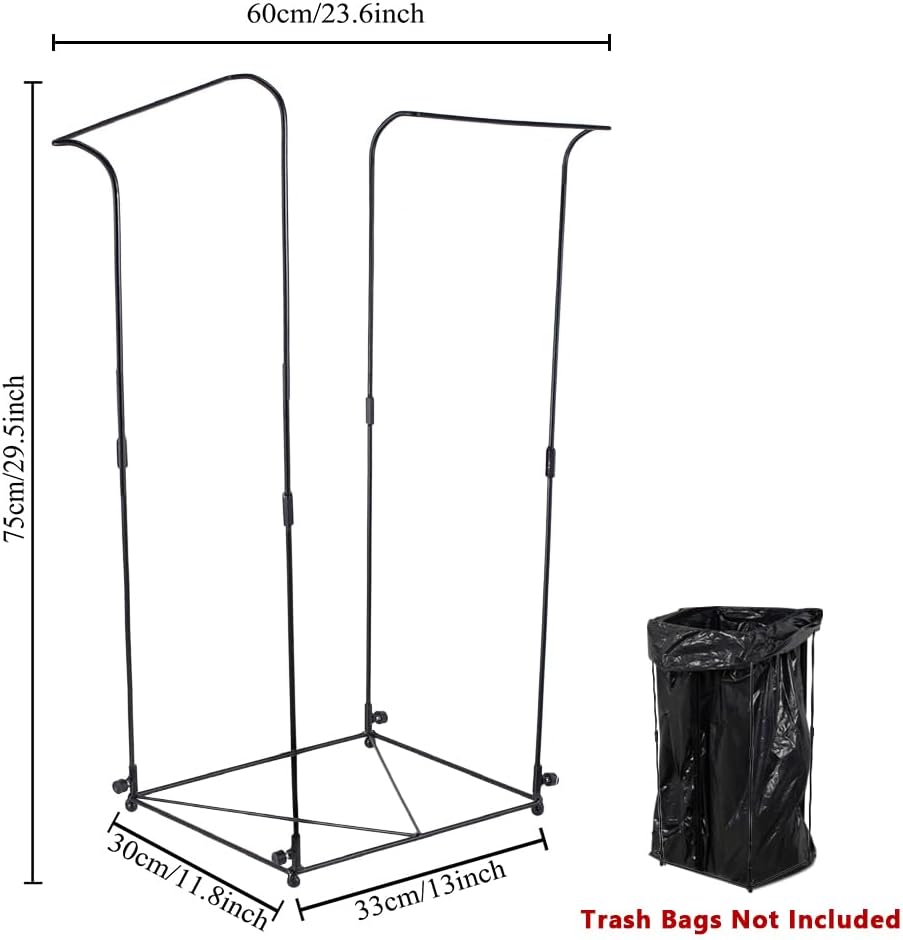 2 Pack Trash Bag Holder, Metal Garbage Bag Holder, 30-45 Gallon Portable Trash Bag Holder Stand, Multi-use Leaf Bag Holder for Yard, Camping, Garden, Lawn