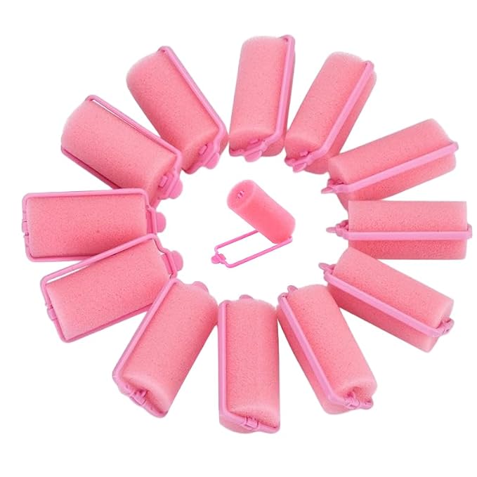 12-Pack Foam Sponge Hair Rollers 2.4 Inch Hair Curlers to Sleep In Soft Sleep Rollers Hair Curlers for Curls Style Heatless Hair Curler