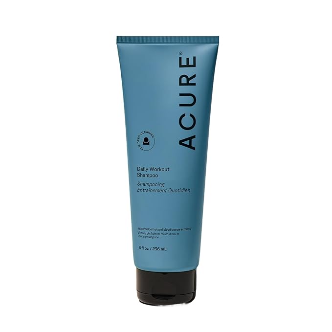 Acure Daily Workout Watermelon Shampoo - Lightweight Hydrating & Clarifying Shampoo for Women & Men w/ Oily, Damaged Hair & Dry Scalp, Color Safe, Vegan, Clean, Paraben & Sulfate Free - 8 fl oz