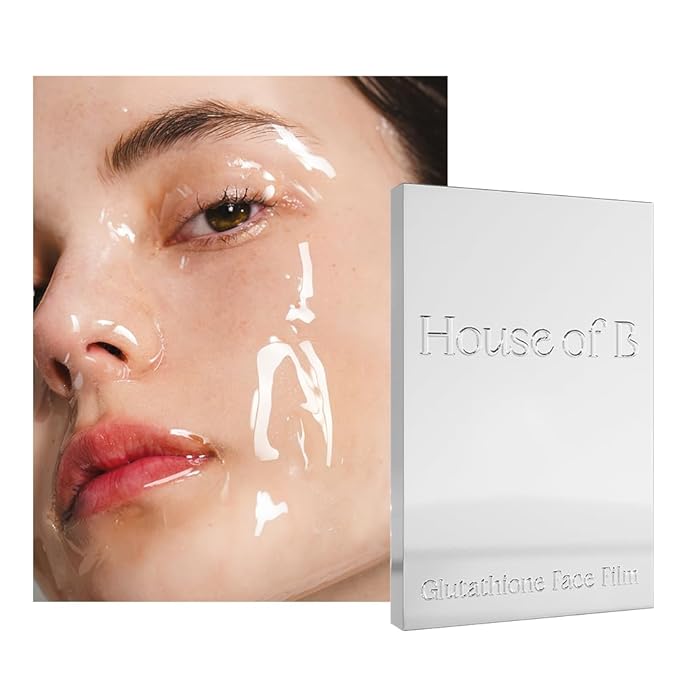 House of B Glow Glutathione 2-Step Face Film Set for Wrinkle Reduction & Skin Tone Enhancement, Shine Your Light with 3 Counts Korean Mask