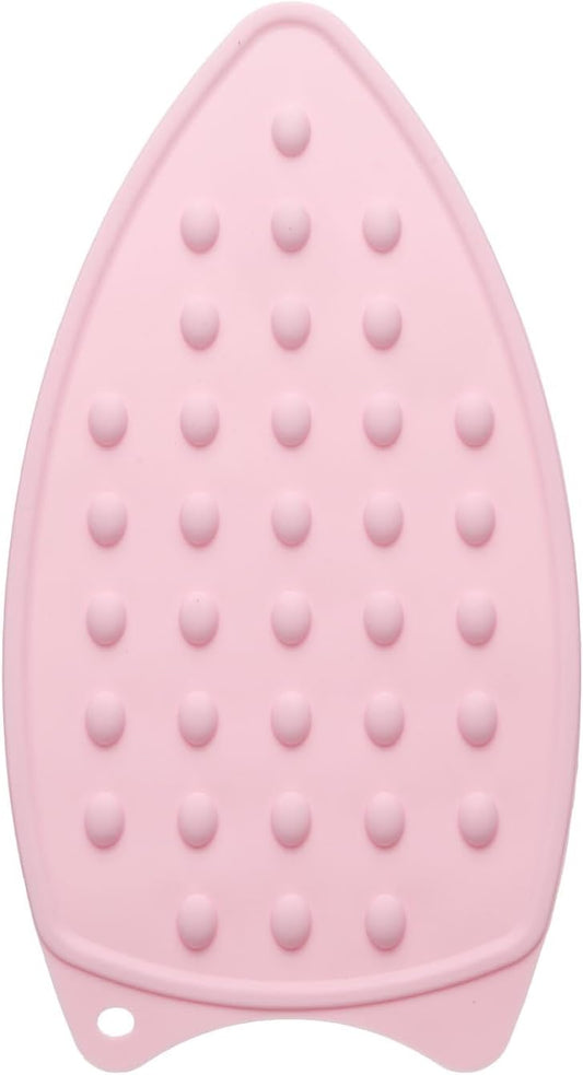 HARFINGTON Silicone Iron Rest Pad, Multipurpose Iron Hot Resistant Mat Iron Rest Plate for Ironing Board Hot Heat Resistant Steam Compact Mat, Pale Pink