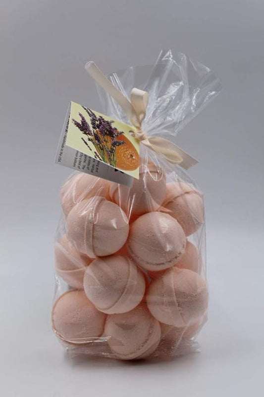SpaPure CLEMENTINE LAVENDER Bath Bombs 14 Bath Fizzies, ultra-moisturizing bath melts, popular 1 oz (half round shape) made in USA with Shea Butter, Mango Butter - Great for Dry Skin
