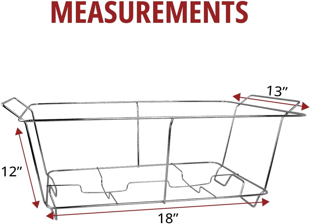 12 Pack Chafing Wire Rack Buffet Stand Chrome Frame for Events, Parties, Wedding, & Birthday Party Catering, Full Size Chafing Stand for Dish Serving Trays, Food Warmer Catering Supplies