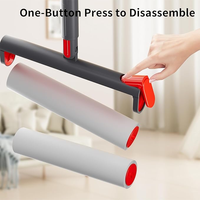 Large Lint Rollers for Pet Hair,Extra Sticky 9.45'' Giant Lint Roller with 240 Sheets Lint Rollers with 3 Extendable Handle for Floor,Carpet, Couch, Clothing, Animal Fur