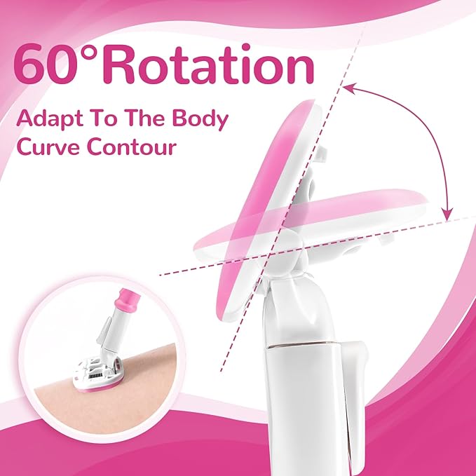 Razors for Women Include 1 Non-Slip Handle and 7 Blade Refills with a Shower Holder, 5 Premium Blades Women's Razors for Shaving with 360° Lubrication Reduces Irritation, Pink
