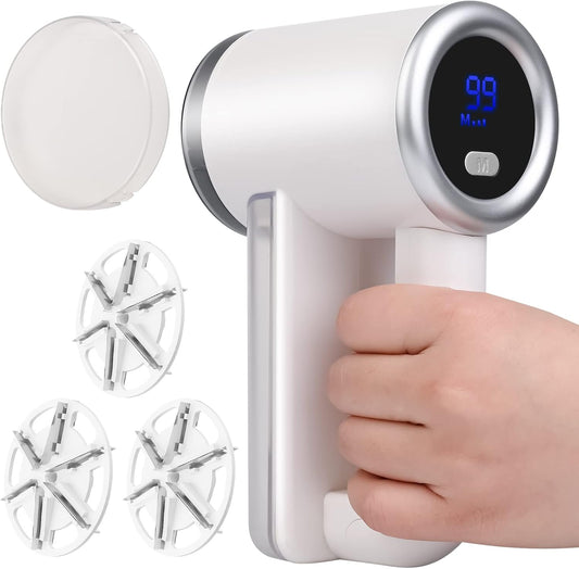 iRUNTEK Rechargeable Fabric Shaver, Electric Commercial Lint Remover with LED Display & Big Trash Box, 3-Speeds for Removing Fuzz and Pill from Clothes, Furniture, Sweater, Couch and Blanket, Silver