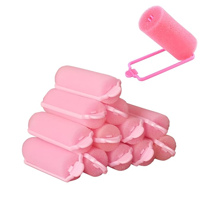 12-Pack Foam Sponge Hair Rollers 2.4 Inch Hair Curlers to Sleep In Soft Sleep Rollers Hair Curlers for Curls Style Heatless Hair Curler