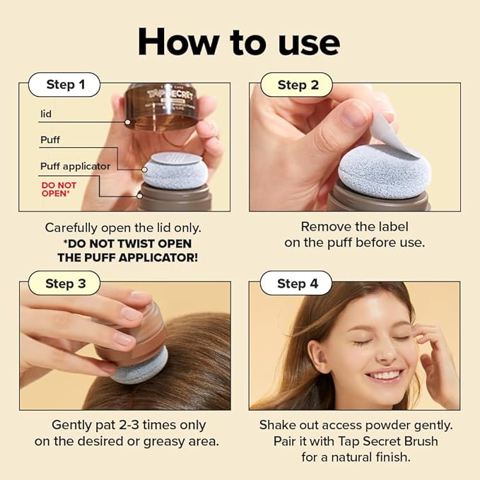 I DEW CARE Biotin Clarifying Dry Shampoo - Tap Secret Medium Brown | Strengthening & Volumizing, Powder Type, Refillable, Travel size, Non-aerosol, Brunette, Korean Ginseng, 0.25 Oz