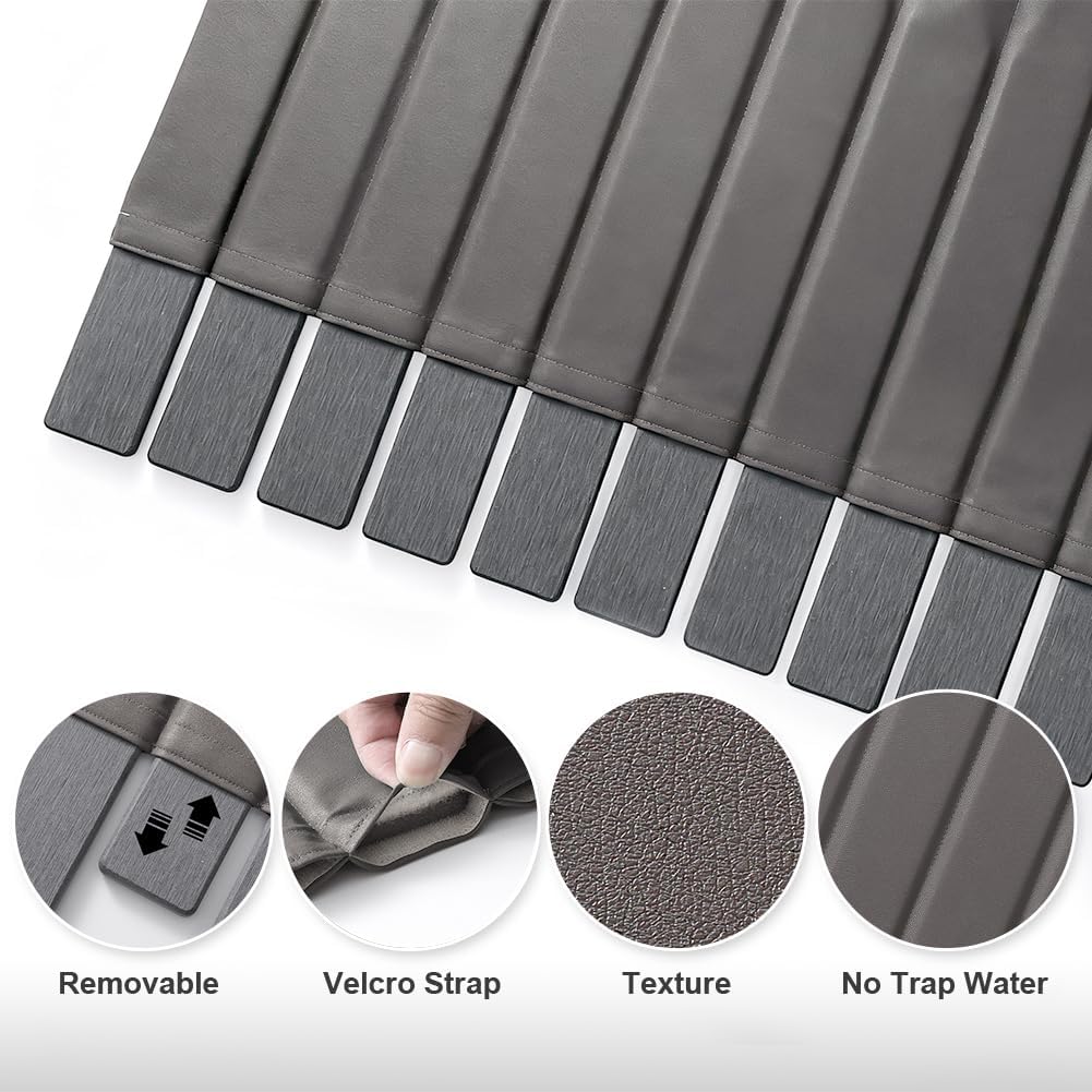 Large Stone Dish Drying Mat for Kitchen Counter, 25.2" × 16.1" Quick Dry Collapsible Diatomaceous Earth Mat with PU Leather, Waterproof Bottom, Absorbent Drying Matt for Dishes Cookware Bottles Cups