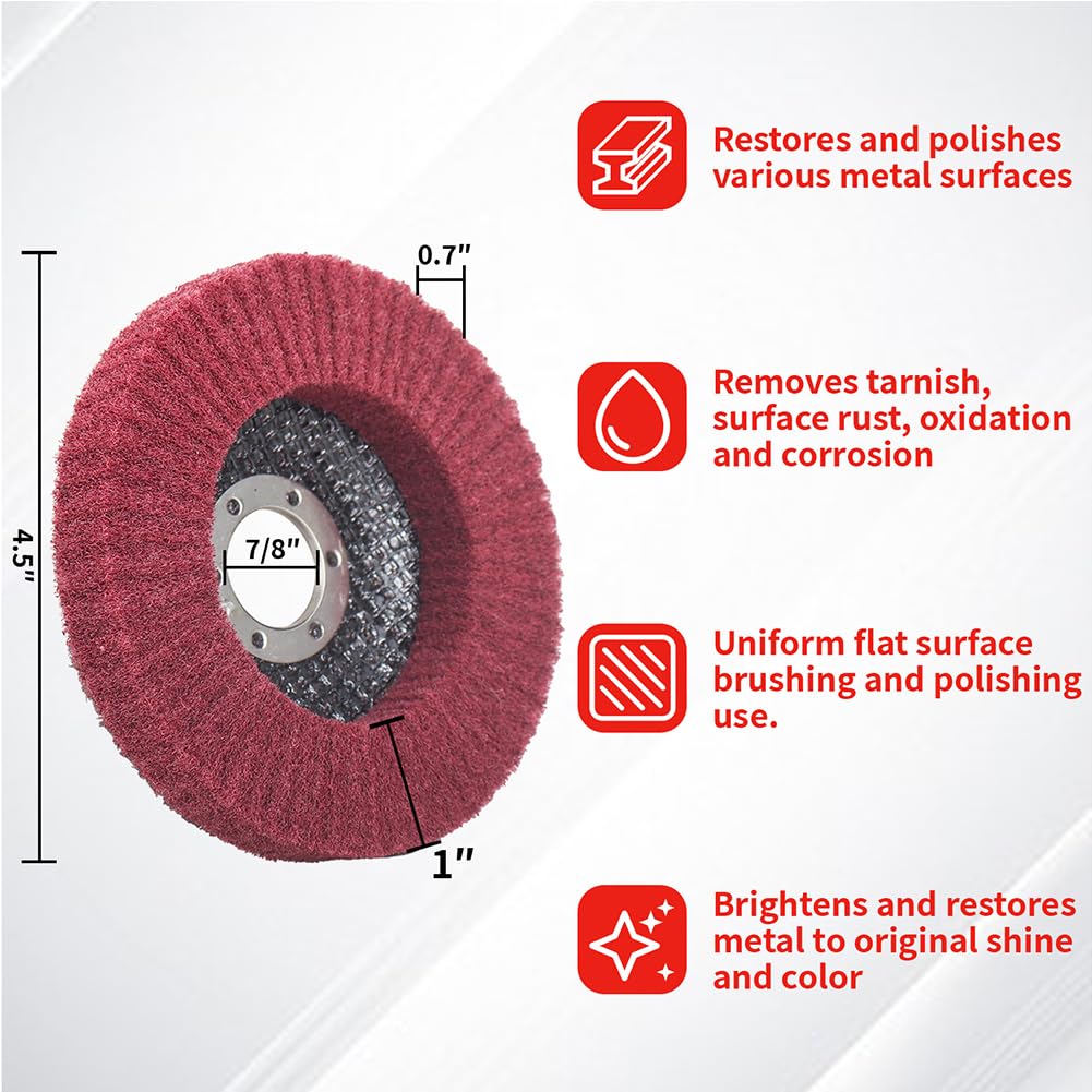 10Pcs 320 & 600 Grit Scour Flap Disc 4 1/2 Inch Angle Grinder Attachment for Metal & Wood Scouring Pad Polishing Sanding Disc Paint Rust Remover Wheel