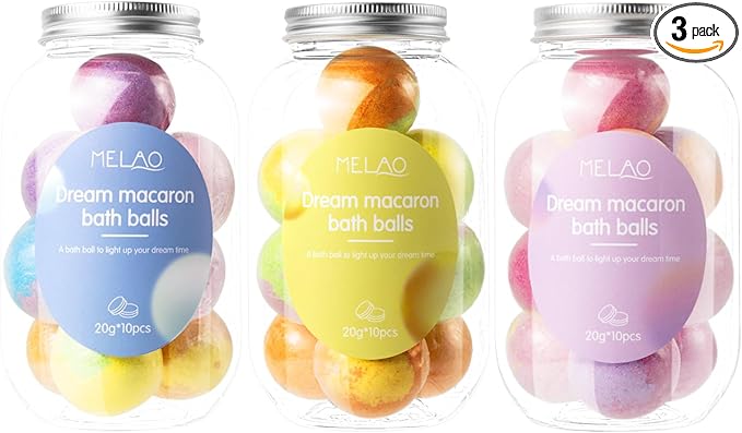 30 Bath Bombs with Essential Oil for Women Spa Gift Set Relaxing Birthday Gift for Best Friends Bubble Bath Skincare Relaxation Aromatherapy