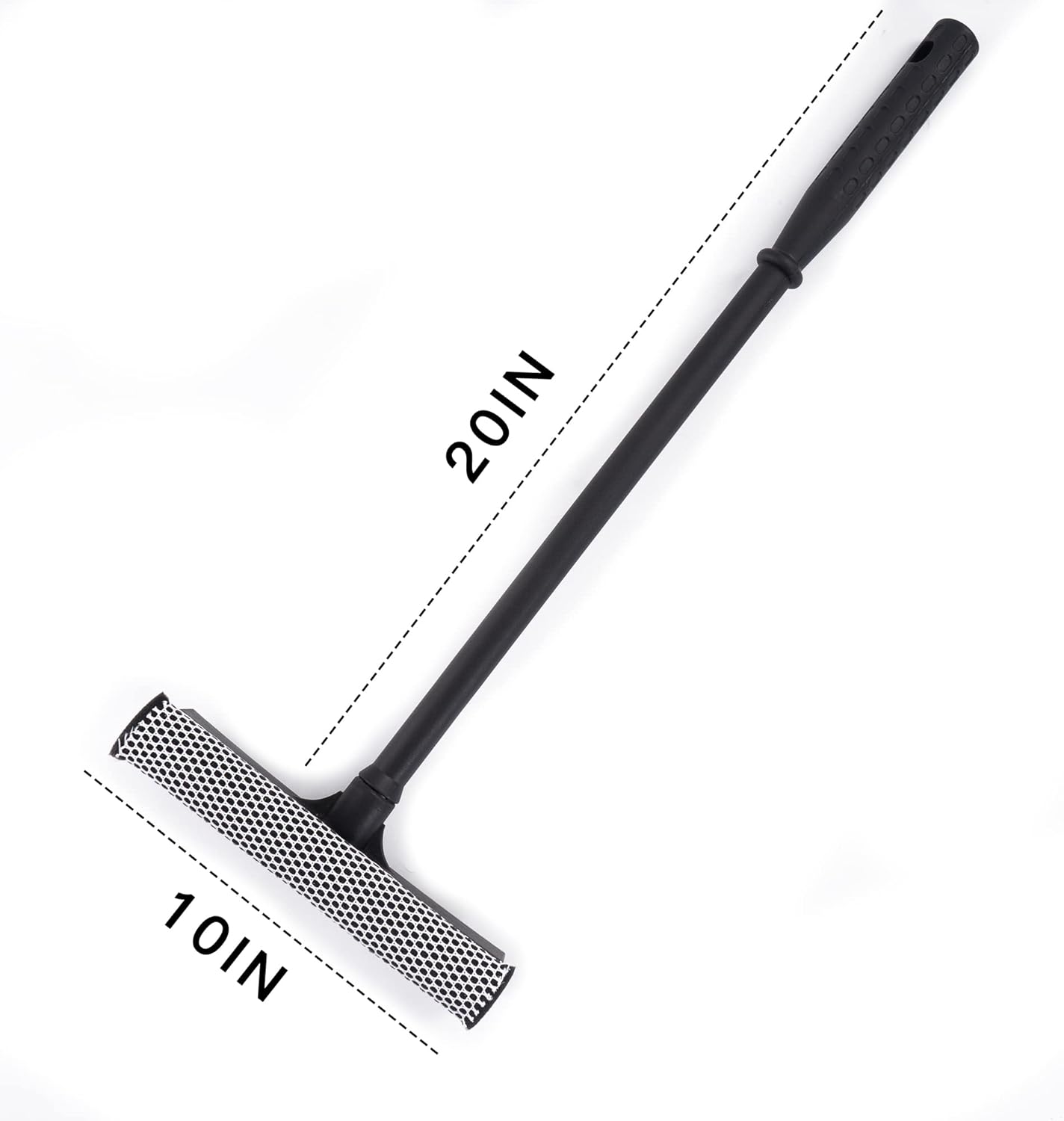 Matthew Cleaning All Purpose Window Squeegee Window Cleaner Tool,Car Squeegee Windshield Cleaning Sponge and Rubber Squeegee,2-in-1 Window Cleaner Sponge(10'') and Soft Rubber with Pole 20’’ (6Pack)