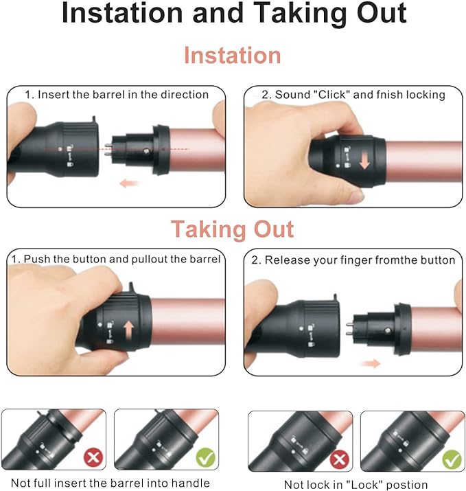 6 in 1 Curling Iron, Professional Curling Wand Set, Fast Heating Hair Curler with 6 Interchangeable Ceramic Barrels (0.35'' to 1.25'') for Women Quick Create Hairstyle in All Hair Type