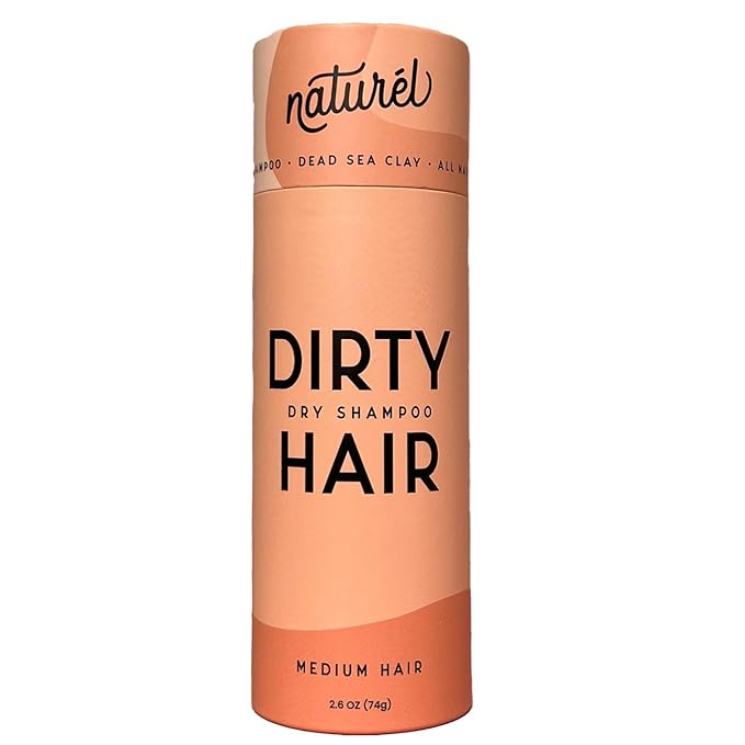 Naturel Dry Shampoo Volumizing Powder for Light and Dark Hair | Non-Aerosol, Made in USA, No Benzene, Vegan, Talc and Aluminum Free | Grapefruit Essential Oil | 2.6 OZ Plastic-Free Packaging