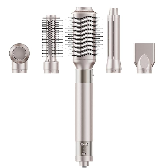 [500 Million Negative lons] Hair Dryer Brush 6 in 1, 140,000 RPM One Step Professional Hot Air Brush Set for Fast Drying, Curling Drying, Straightening Combing, Best for Straight and Wavy Hair