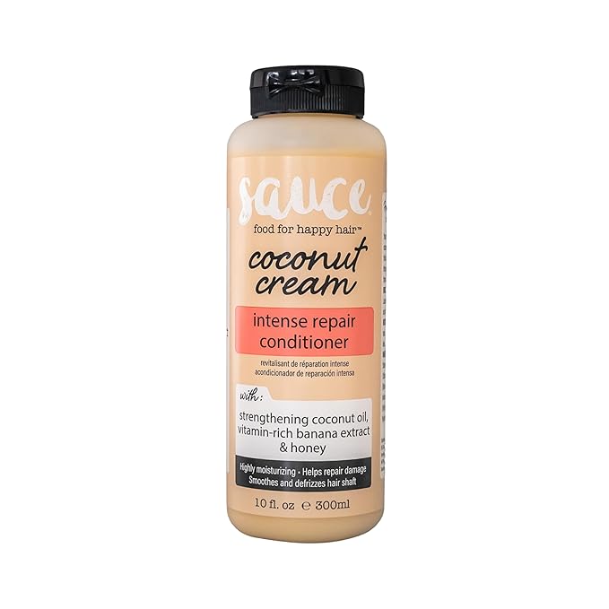 SAUCE BEAUTY Conditioner, Intense Repair Coconut Cream Conditioner (10 Fl Oz) for Dry, Damaged, Frizzy & Curly Hair, Revitalizing Coconut Oil, Banana & Honey, Paraben & Sulfate-Free