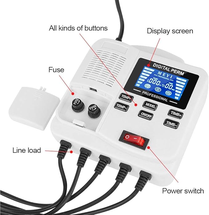 Professional Curling Roller,Small Portable Digital PTC Heating Hair Perm Machine with Hair Roller Styling Tool (EU Plug)