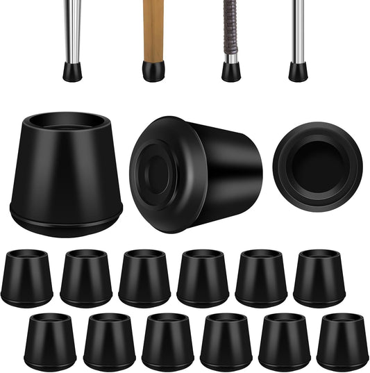 3/4" Round Rubber Chair Leg Tips Caps, Chair Leg Floor Protectors, Non-Slip Chairs Legs Caps, Stool Feet Protectors Cap, Folding Metal Chairs Legs Tip Replacement (Black, 24 Pack)