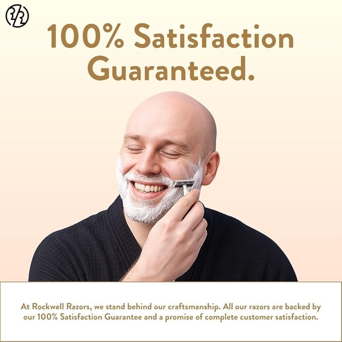 Rockwell Razors 6S Matte Silver Safety Razor for Sensitive Skin. Reduces Razor Burn and Irritation. Comes with 6 Adjustable Shave Settings and 5 Recyclable Blades. Reusable Razor for Men and Women.