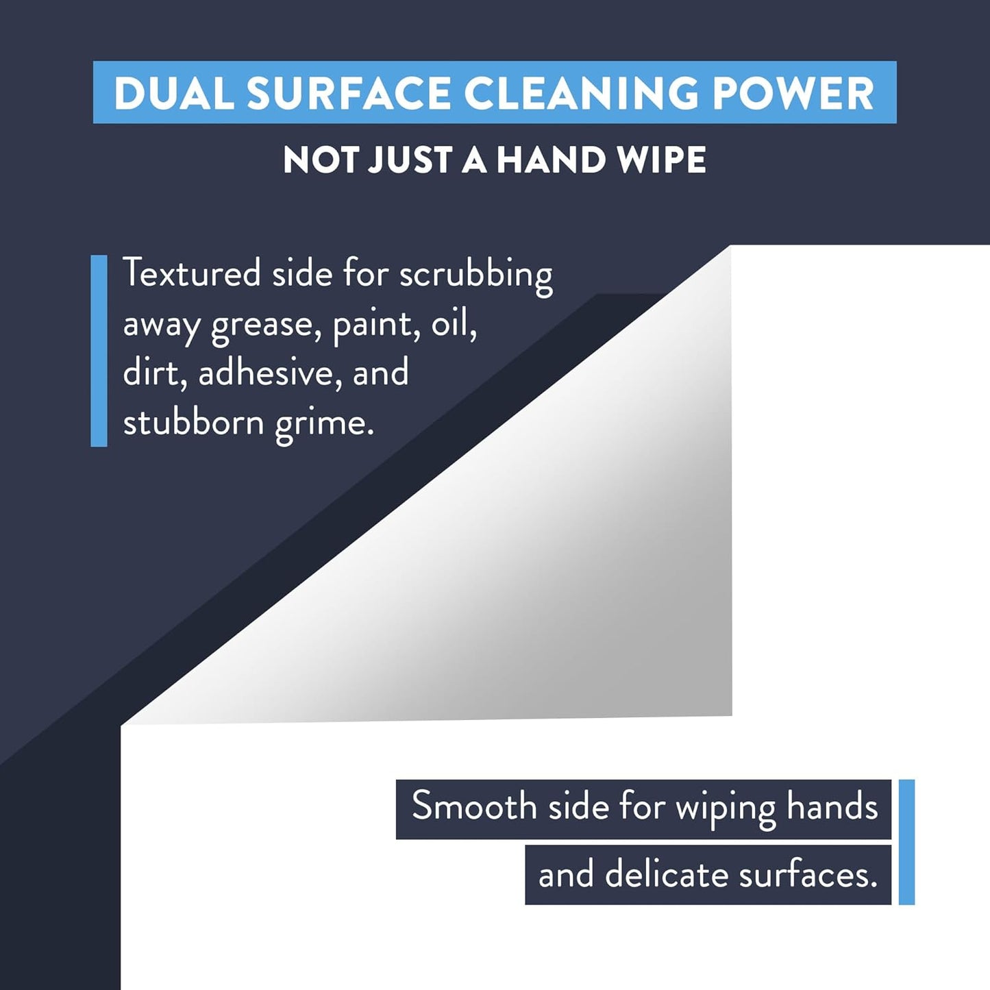 HD Hand & Tool Wipes – Heavy Duty Dual Purpose Cloths for Hands, Tools, & Surface Cleaning – Disposable Waterless Cleaner Towels with Scrubbing Side – 72 Count Tub