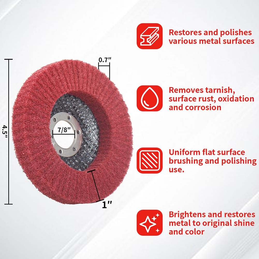 10Pcs 320 Grit Scour Flap Disc 4 1/2 Inch Angle Grinder Attachment General Purpose Wire Brush Polishing Wheel Rust Paint Remover Scratch Prep Sanding Disc
