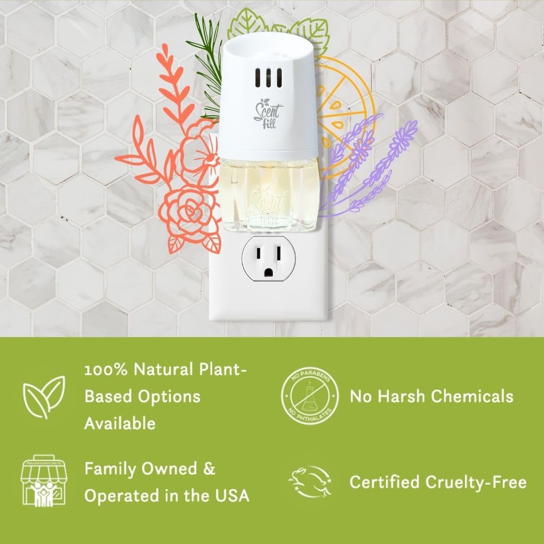 Scent Fill Coffee House Plug in Air Freshener, Scented Oil Refills, 2 Refills + Diffuser