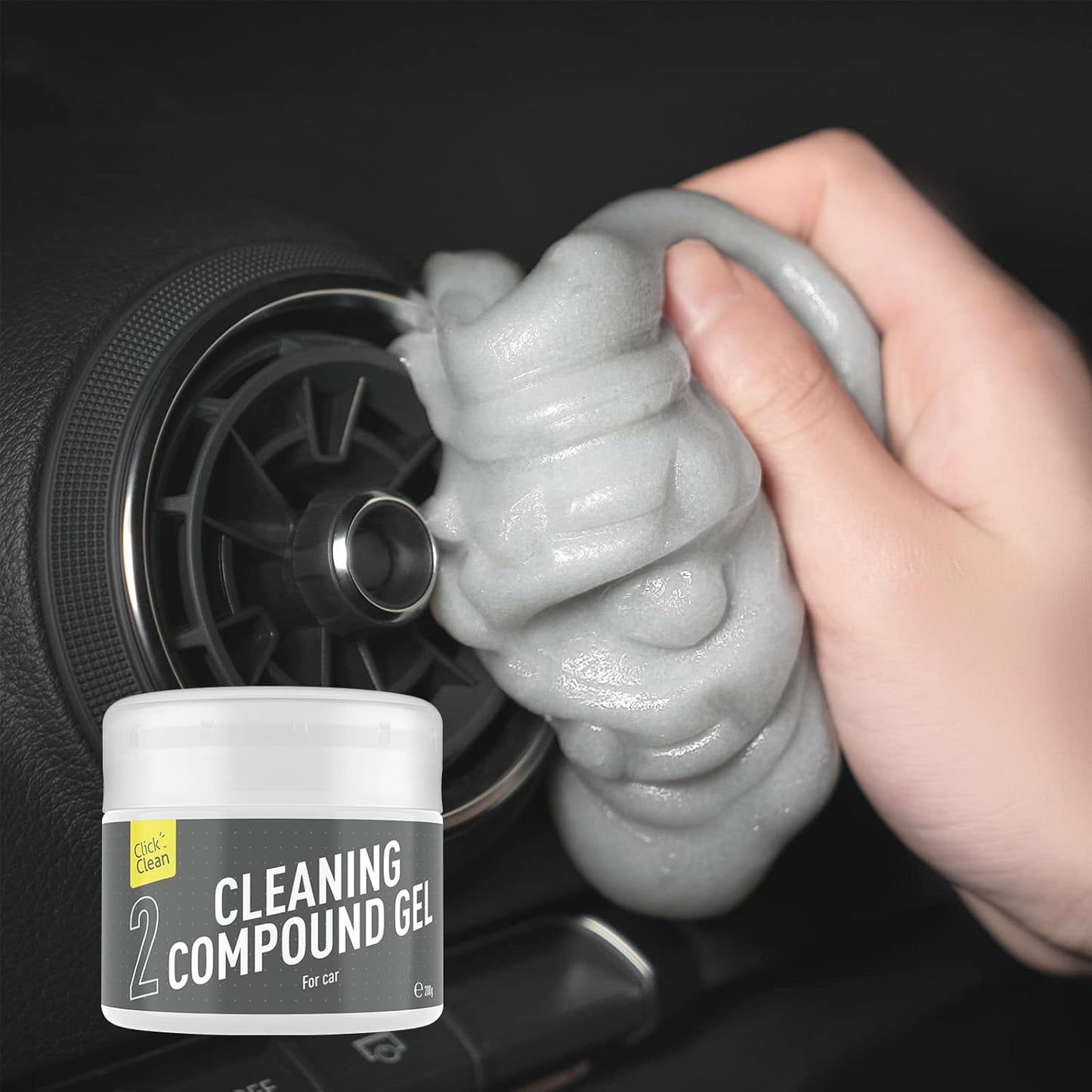 CLICK CLEAN Cleaning Gel for Car, 7oz Car Detailing Tools, Cleaning Putty Gel, Car Interior Cleaner Universal Dust Cleaner for Keyboard, Laptop, Air Vents