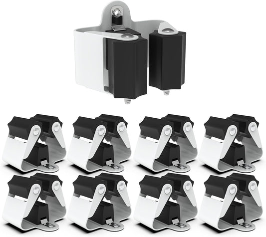 3-H Broom Hanger,Mop Holder Wall Mount 8 Pack, Broom Holder Wall Mount for Hanging and Organizing Shovel,Rake,Brush,Yard Tools in Kitchen,Laundry Room,Bathroom,House(black)