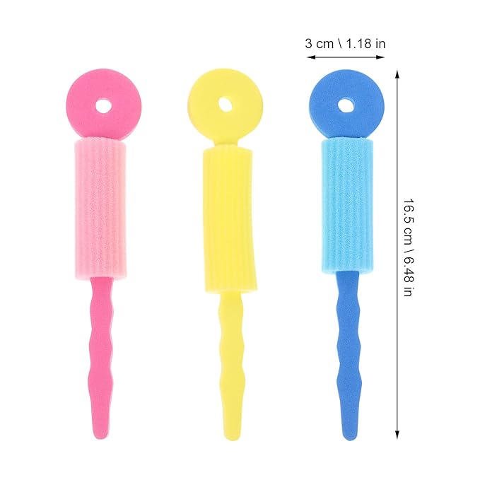 9pcs Hair Sponge Rollers - Soft Foam Waving, Curling and Styling Rollers in Large Size