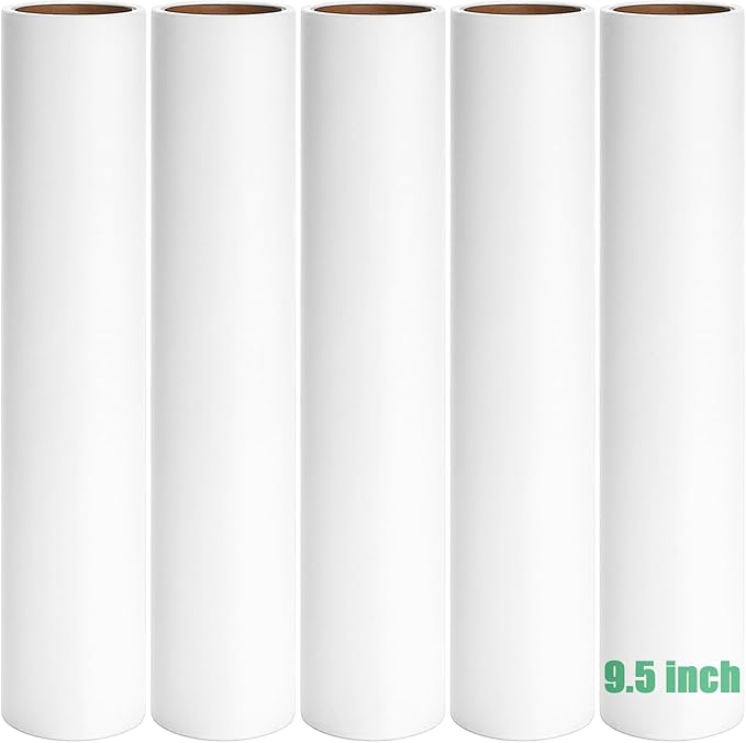 9.5 inch Lint Roller Refills Only, Fit for 9.4/9.45/9.5 inch Large Lint Rollers for Floor Carpet Couch, Extra Sticky Pet Hair Lint Roller Refill 5 Pack, Total 300 Sheets (9.5'' Wide)
