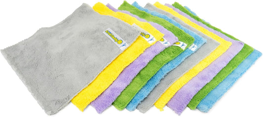 Scrub Daddy 10-Piece Microfiber Towel Set - Gentle Microfiber Cleaning Cloths - Replace Wash Cloths & Cleaning Rags with Lint Free Cloth - Streak-Free Shine on Glass, Cars & More (10 Pack)