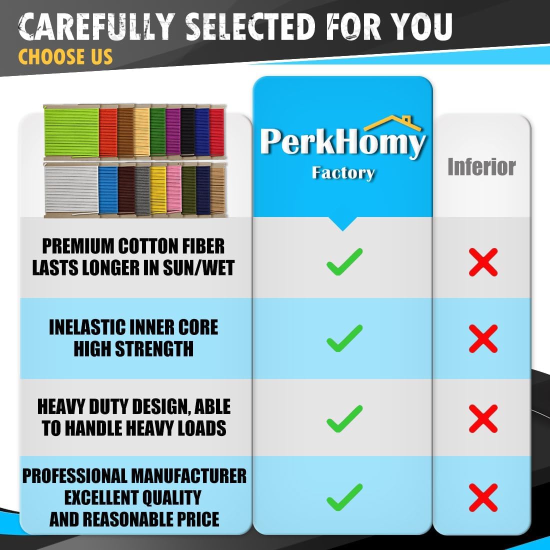 PerkHomy Cotton Rope 3/16" (5mm) 50 ft Multi Purpose Utility Diamond Braided Cord, Natural Cotton for Clothes Line Camping Crafting Flag Pole, Brown
