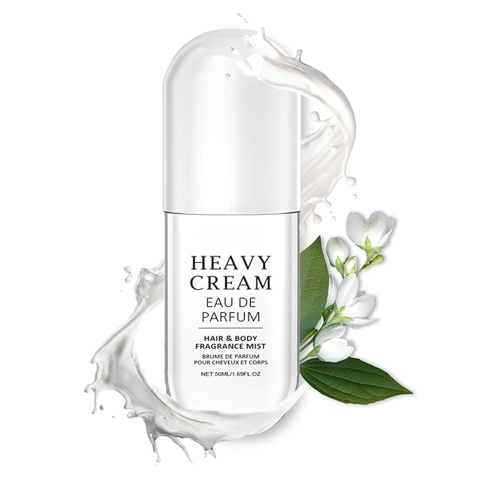 Hair Perfume, Heavy Cream Hair Perfume for Women Long Lasting Pheromone Body Spray Oil Mist Deodorizer Refresher, Milk Chamomile Jasmine Portable Hydrate Shine, Alcohol Free Light Parfum, 50 ML