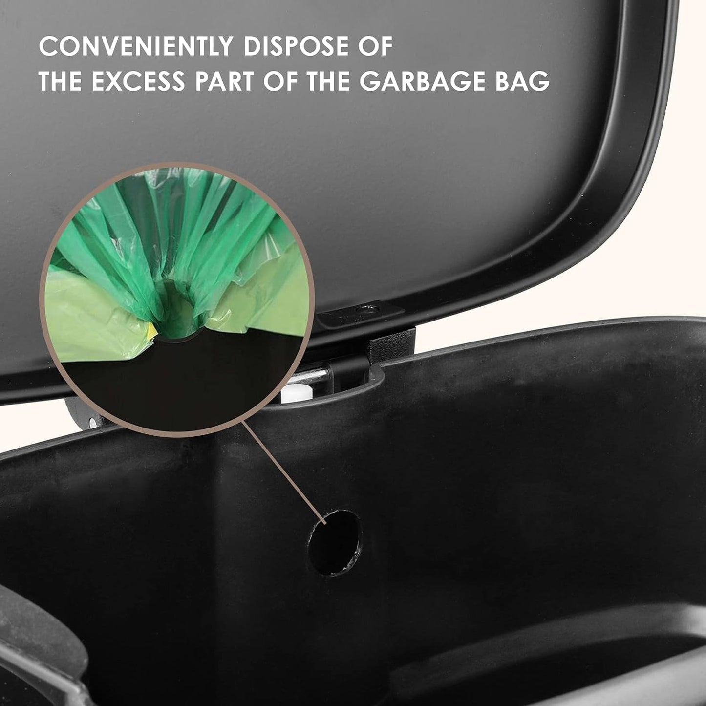 AthLike Trash Can, Stainless Steel Kitchen Garbage Can, Step Waste Bin with Hinged Lid and Removable Inner Bucket, Soft-Close, Dustbin for Bathroom Bedroom Living Room Home (Pink, 13.2 Gal)