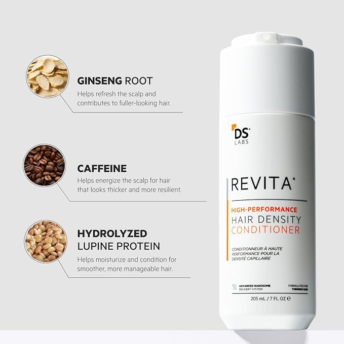 DS Labs Revita Conditioner Travel Size, 100mL - Lightweight, Scalp First Hydration for Fuller Looking, Softer Hair, Thickening Appearance, Sulfate & Silicone Free, Color Safe, For Men & Women