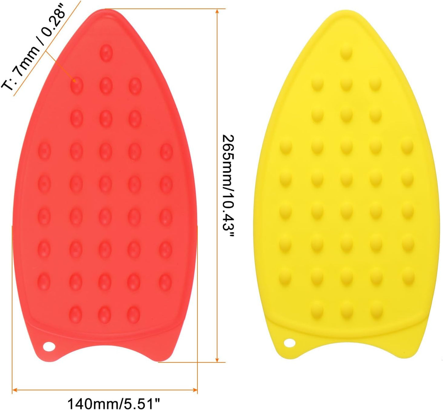HARFINGTON 2pcs Silicone Iron Rest Pad, Multipurpose Iron Hot Resistant Mat Iron Rest Plate for Ironing Board Hot Heat Resistant Steam Compact Mat, Red/Yellow
