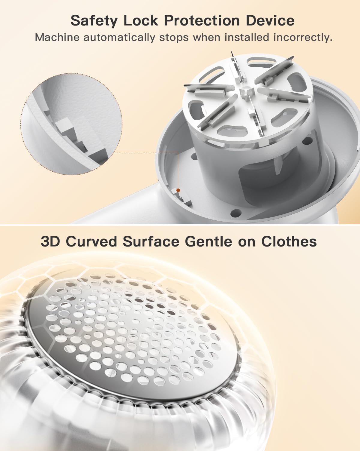 coldSky Rechargeable Fabric Shaver, Lint Shaver with Digital Display, Sweater Shaver with 6-Leaf Blades and Safety Lock, 3-Speeds Defuzzer Remove Fuzz, Pills from Clothes, Furniture, Sofa, White