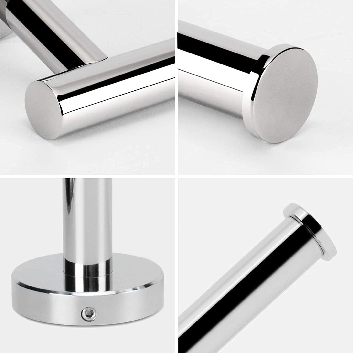 NearMoon Bathroom Toilet Paper Holder, Premium SUS304 Stainless Steel Rustproof Wall Mounted Toilet Roll Holder for Bathroom, Kitchen (2 Pack, Chrome Finish)