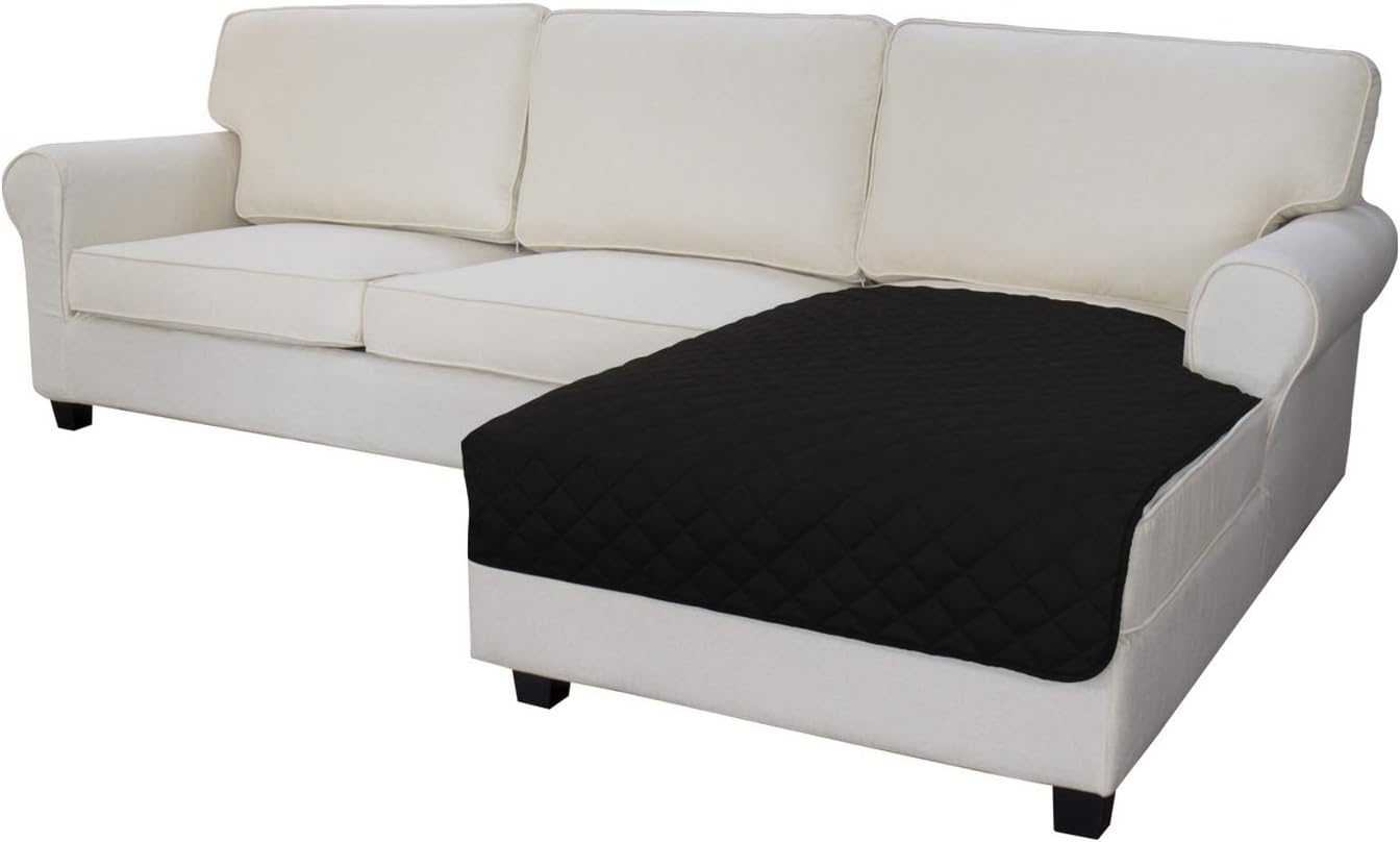 Easy-Going Sectional Couch Covers for Dogs L Shape Sofa Cover Reversible Sofa Slipcover Chaise Lounge Cover Furniture Protector Cover for Pets Dog Cat (42 x 68 inches, Black/Black)