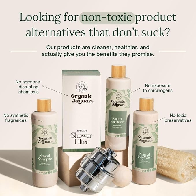 Organic Jaguar Natural Shampoo for Hair Care, Sulfate Free Shampoo with Castor Oil, Honey, Biotin, Glycerin, Aloe Vera & Mild Thickening Agent, Unscented, Dry to Color Treated to All Hair, 13.5 fl oz