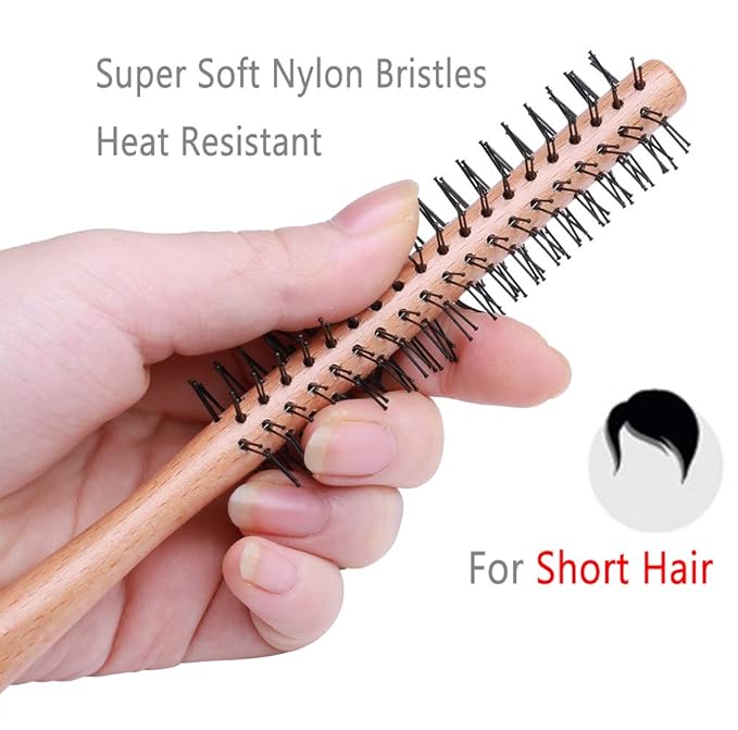PERFEHAIR Small Round Brush for Short Hair, 1 Inch Mini Quiff Roller for Women and Men, Best for Thin Hair, Bangs, Beard, Styling, Lifting, Curling