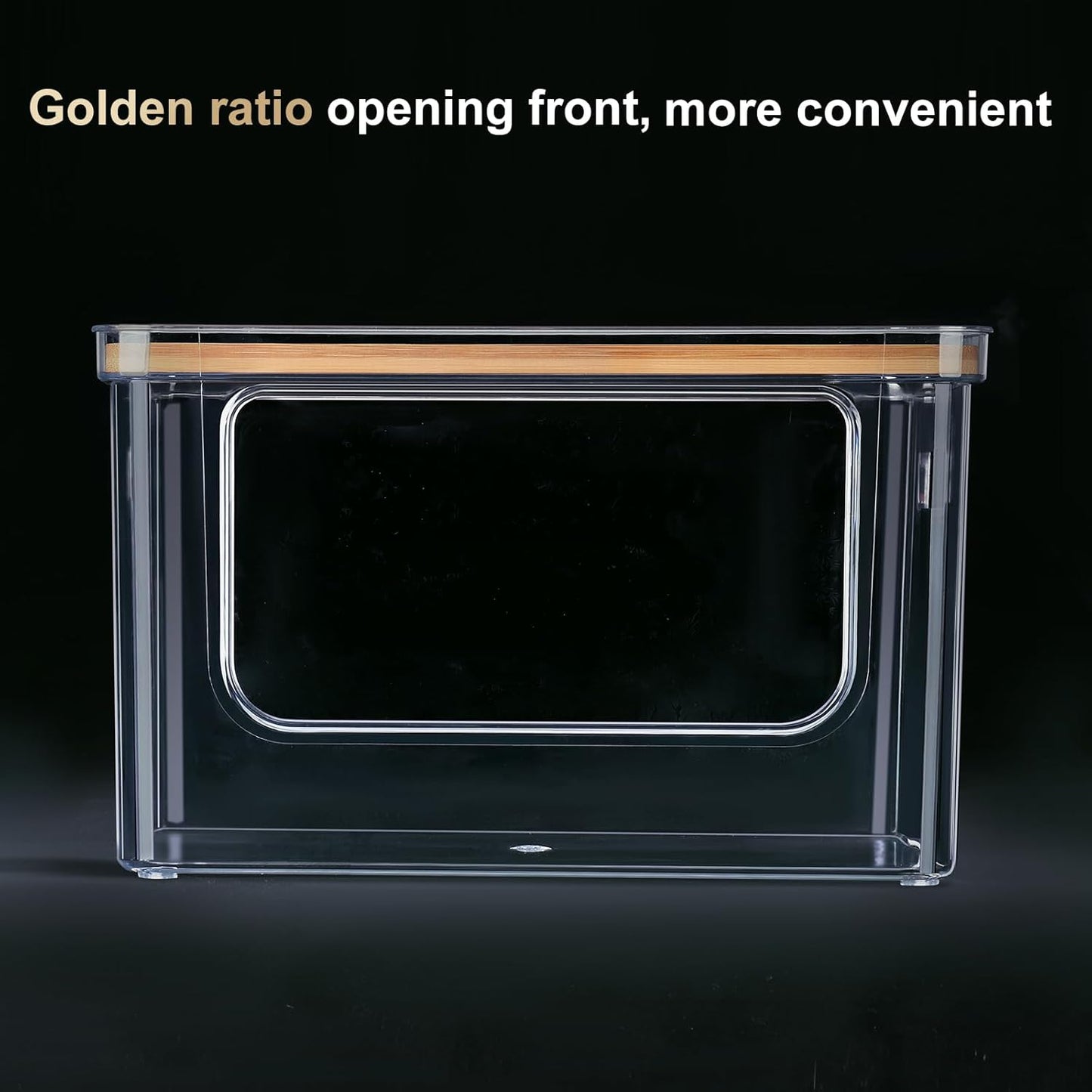 Hudgan Stackable Storage with Bamboo Top for Laundry Room Organization, Extra Large Trash Bag/Garbage Bag Dispenser, Under Sink Organizer, Pantry Organizers