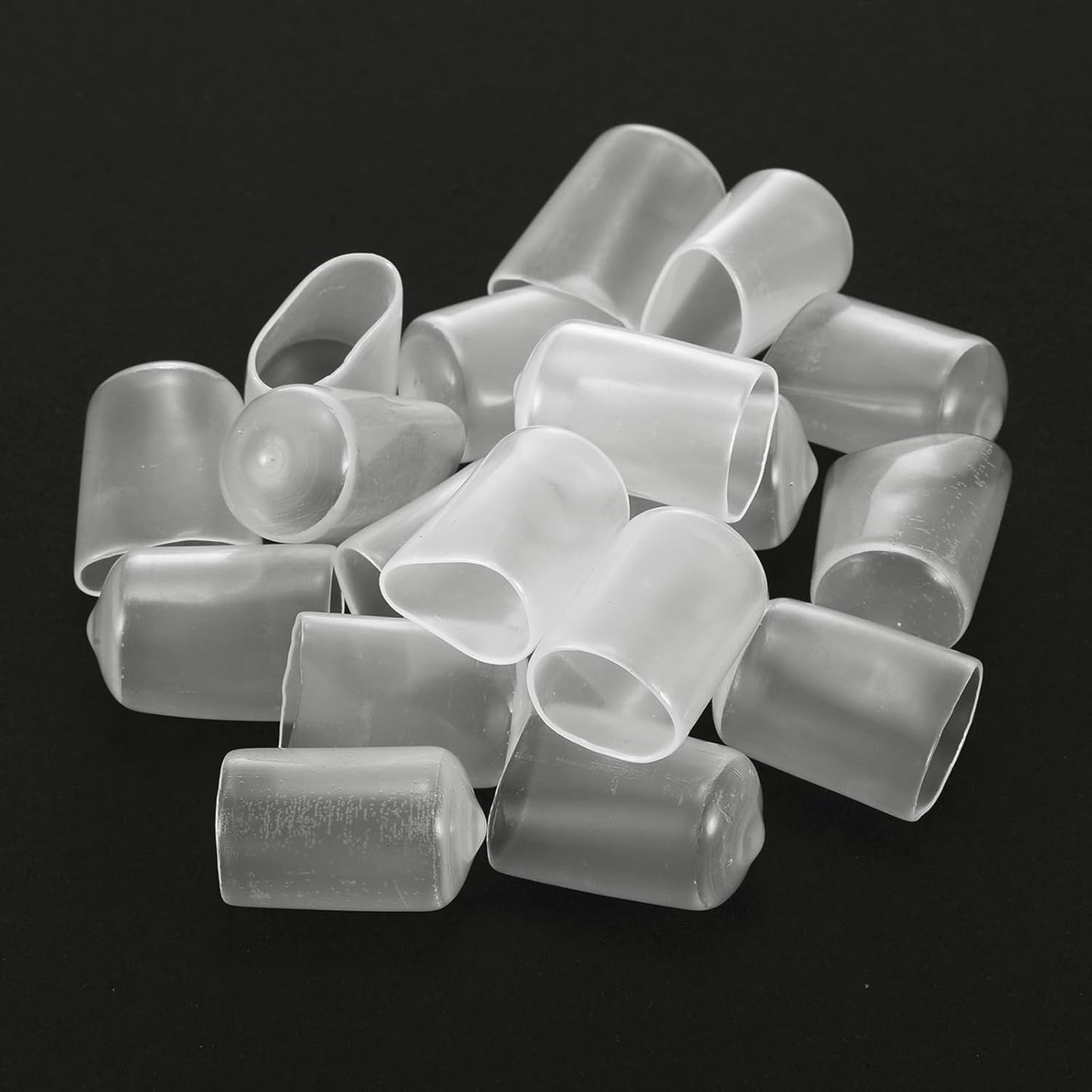 uxcell 20pcs Rubber End Caps Protective Caps 18mm ID Vinyl PVC Round Tube Bolt Cap Cover Screw Thread Protectors, Clear