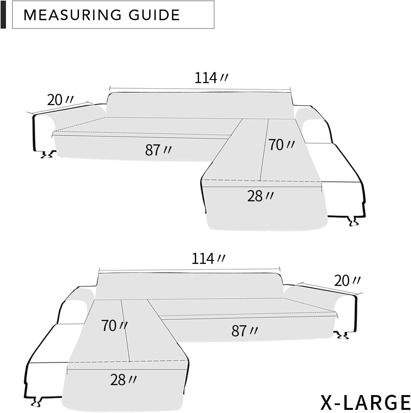 Easy-Going Sofa Slipcover L Shape Sofa Cover Sectional Couch Cover Furniture Protector Mat for Pets Dog Cat (X-Large,Greyish Green/Greyish Green)