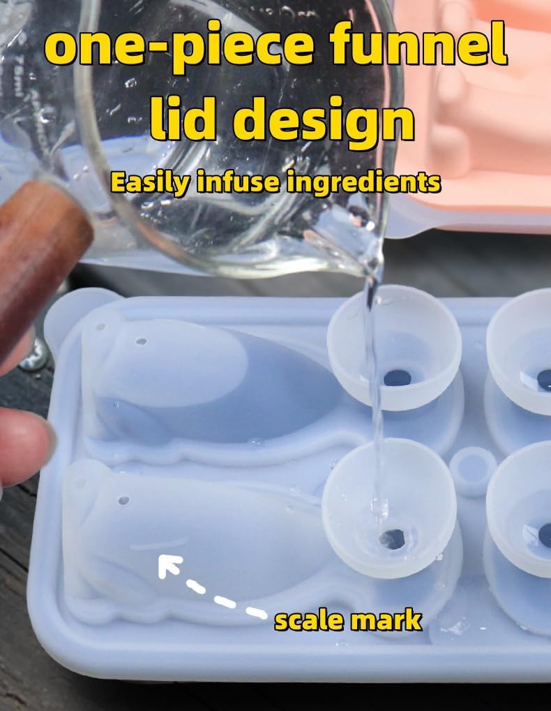 Cute 3D Labrador Dog Silicone Ice Cube Tray Mold Cartoon Animal Ice Box BPA-Free (Grey)