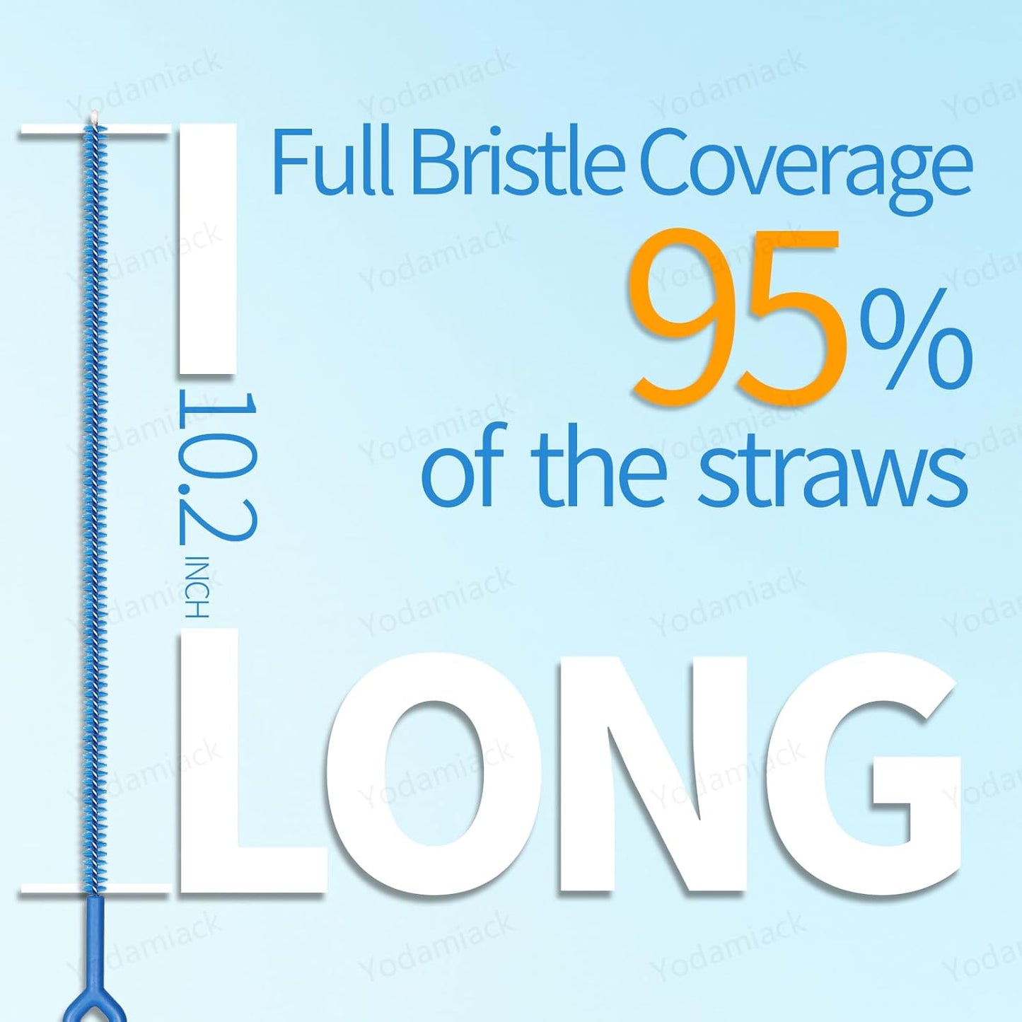 Heavy Duty Straw Cleaner Brush - 12.6 Inch Full Bristles Coverage (4-Size) and Ergonomic Grip Handle for Tumbler, Sippy Cup, Bottle and Tube (4 Pack)