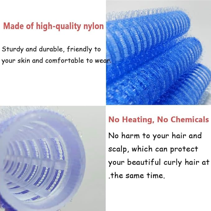 ZMD 18Pcs Self Grip Small Hair Rollers Curlers, Plastic Hair Rollers Heatless Salon Hairdressing Curlers DIY Curly Hair Accessories for Women Girls Short Medium Hair (0.8 x 2.4 Inch)