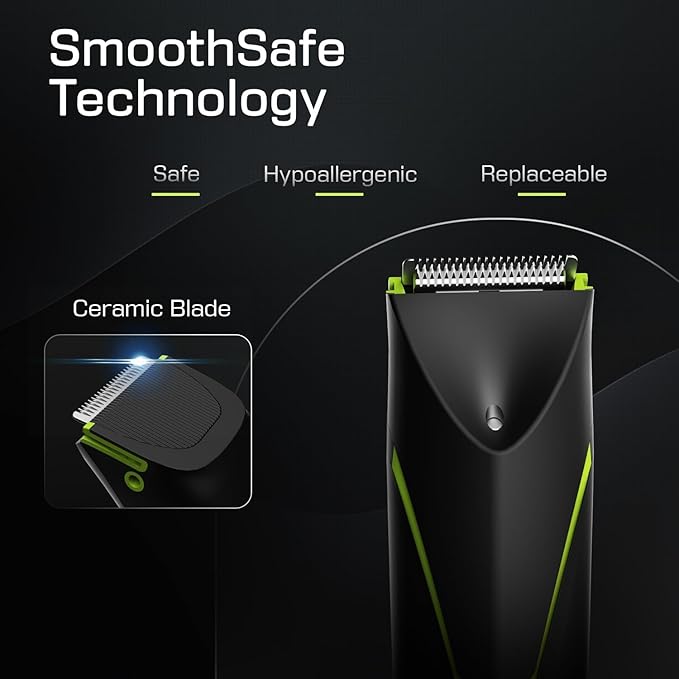 Electric Body Hair Trimmer for Men: Manscape Ball Trimmer Waterproof Pubic Hair Groomer Cordless Rechargeable Groin Shaver Replaceable Blade Wet/Dry Hygiene Razor Portable Body Grooming Travel