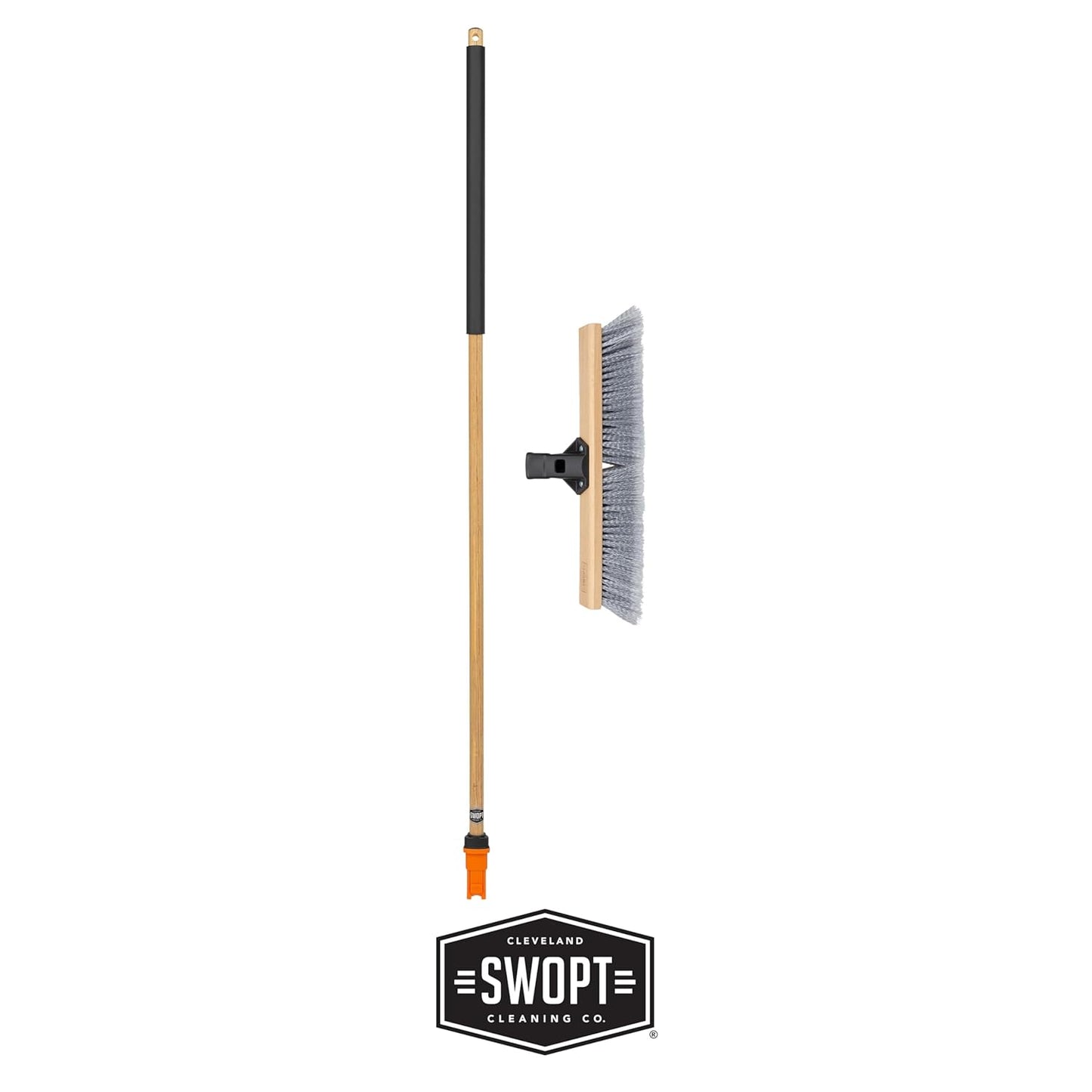 SWOPT 24” Premium Multi-Surface Push Broom Head — Cleaning Head Interchangeable with All SWOPT Cleaning Products for More Efficient Cleaning and Storage — Indoor and Outdoor Push Broom