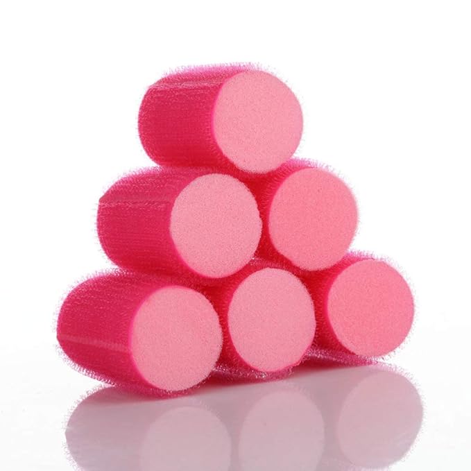 12pcs Self-adhesive Hair Curlers Soft Sponge Hair Rollers for Women Rosy and Blue Easy to Use Lightweight and Portable